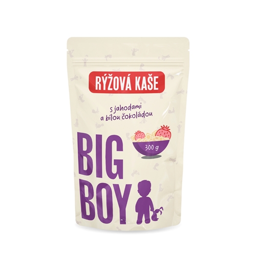 BIG BOY® Ryžová kaša s príchuťou jahôd v bielej čokoláde 300g Eko variant