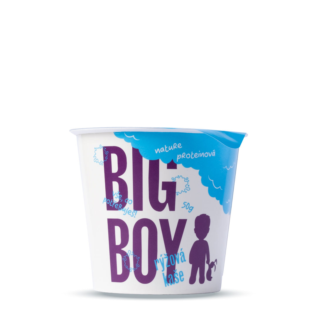 BIG BOY® Ryžová proteínová kaša Nature v pohári 50g