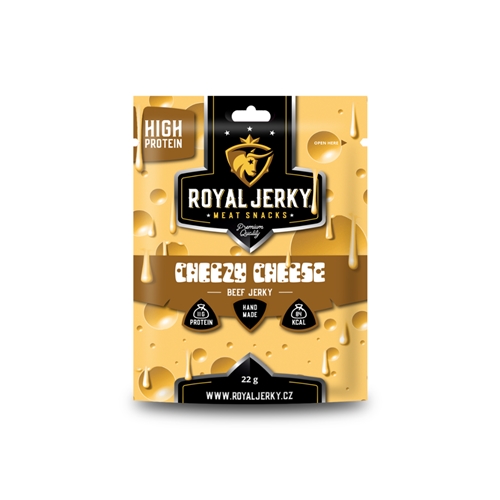 Royal Jerky: Cheezy Cheese 22 g (hovězí sušené maso s příchutí čedaru)