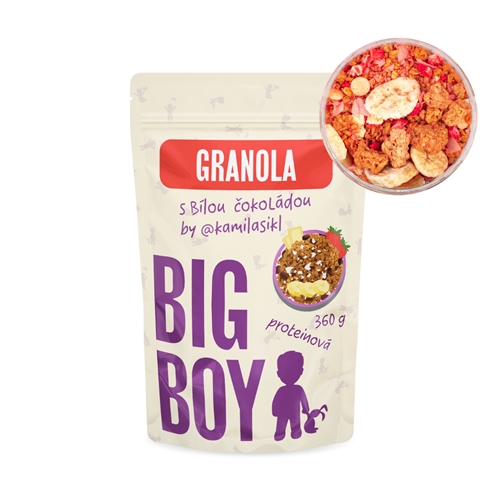 BIG BOY® Proteínová granola s bielou čokoládou by @kamilasikl 360g eko varianta