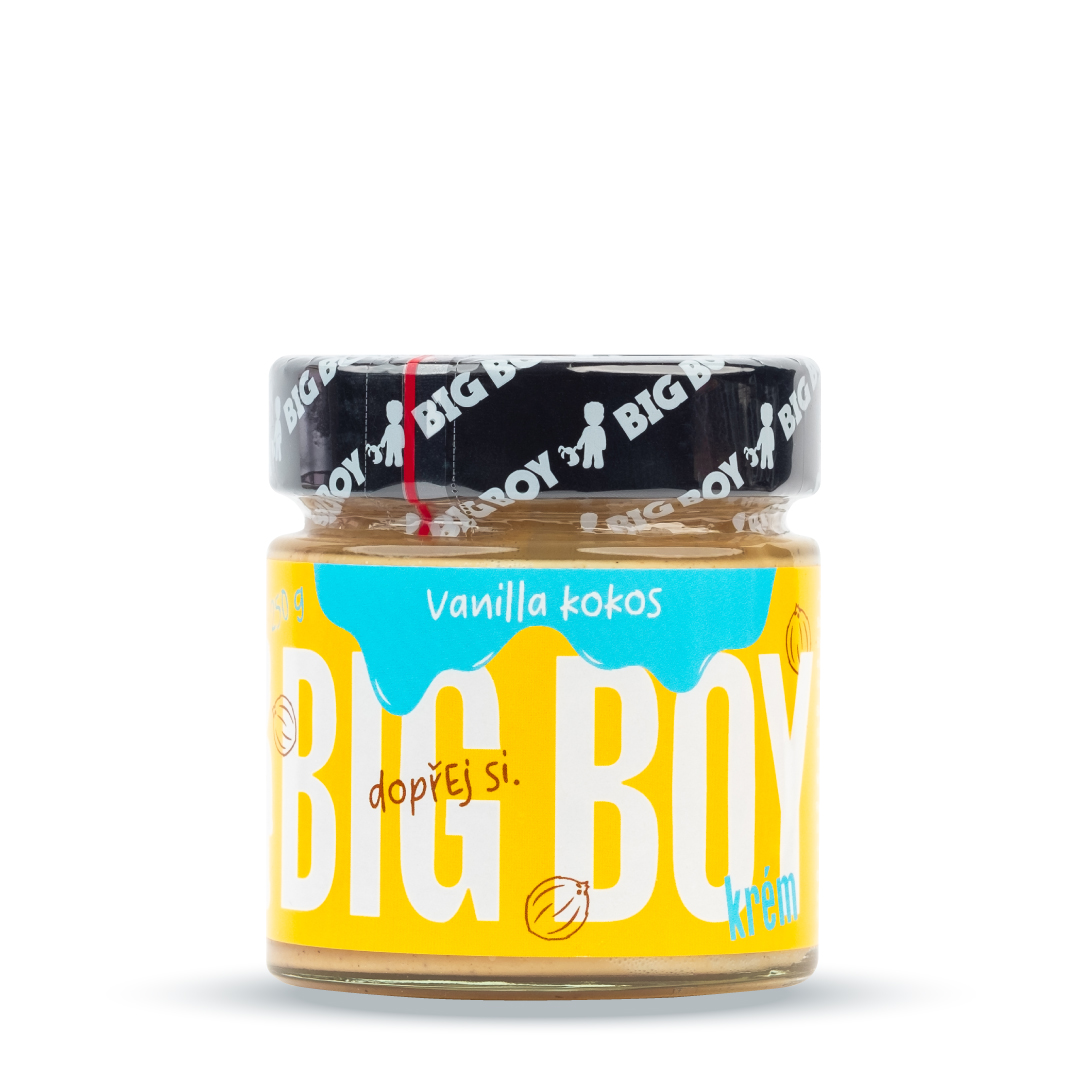 G BOY® Vanilla - Kokos - Hladký krém z kešu orechov s kokosom a organickou bielou čokoládou s vanilkovými lupienkami 250g