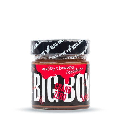 BIG BOY® Grand Zero tmavé - Arašidový krém s tmavou čokoládou bez cukru 250g