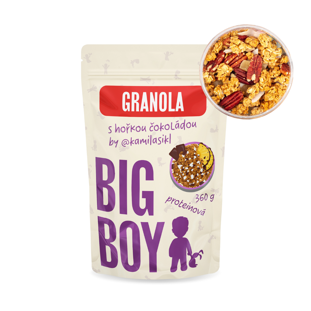 BIG BOY® Proteínová granola s horkou čokoládou by @kamilasikl 360g eko varianta