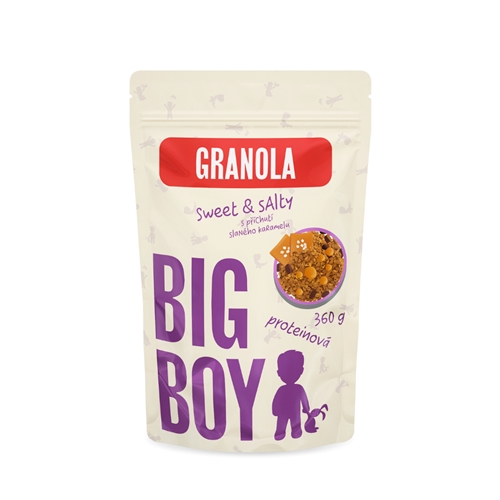 BIG BOY® Proteínová granola Sweet and Salty s príchuťou slaného karamelu 360g