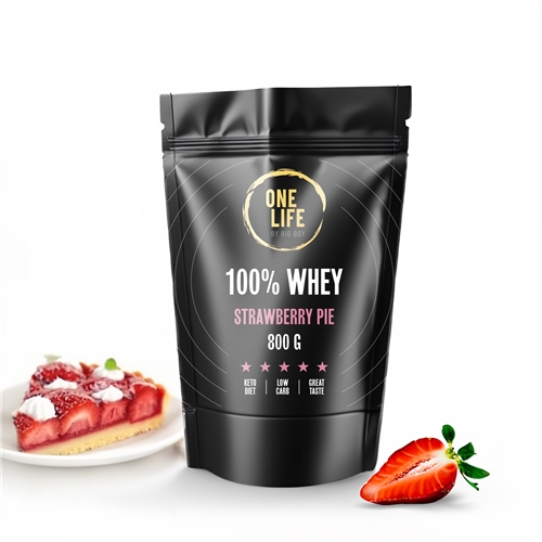 ONE LIFE 100% Whey Protein s príchuťou jahodového koláča 800g