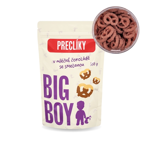 BIG BOY® Praclíky v mliečnej čokoláde so smotanou 330g Eko variant