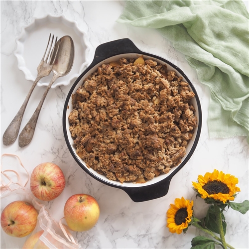 RECEPT: Jesenné jablkový Crumble s proteínom